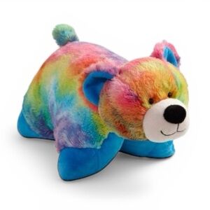 Pillow Pets Peace Rainbow Tie Dye Bear Plush Stuffed Animal Kids Toy Collectible